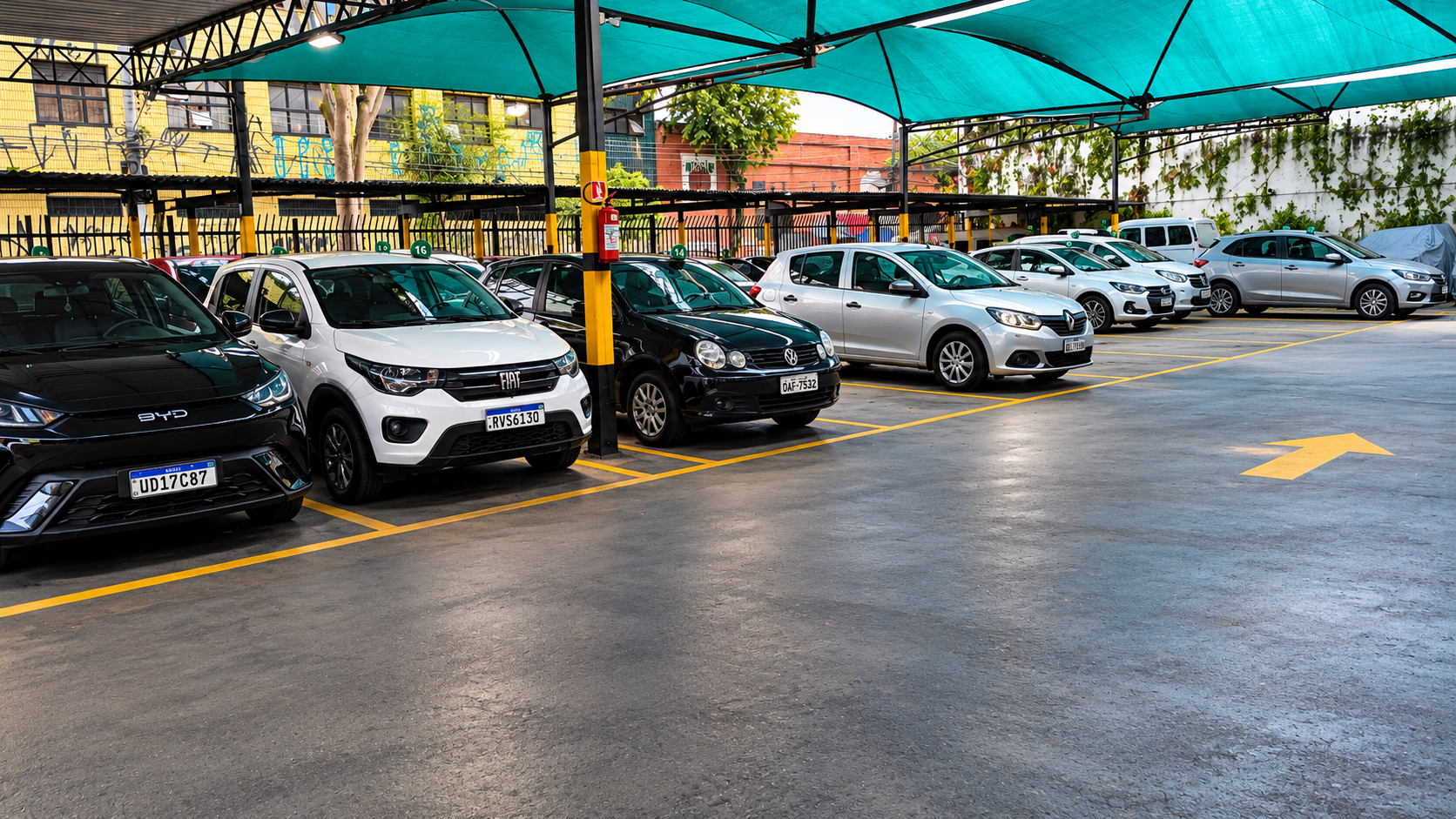 Estrutura e circulação do estacionamento